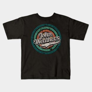 John Weathers // Retro Circle Crack Vintage Kids T-Shirt